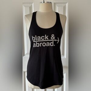 Black & Abroad Black Racerback Tank Top Size Large